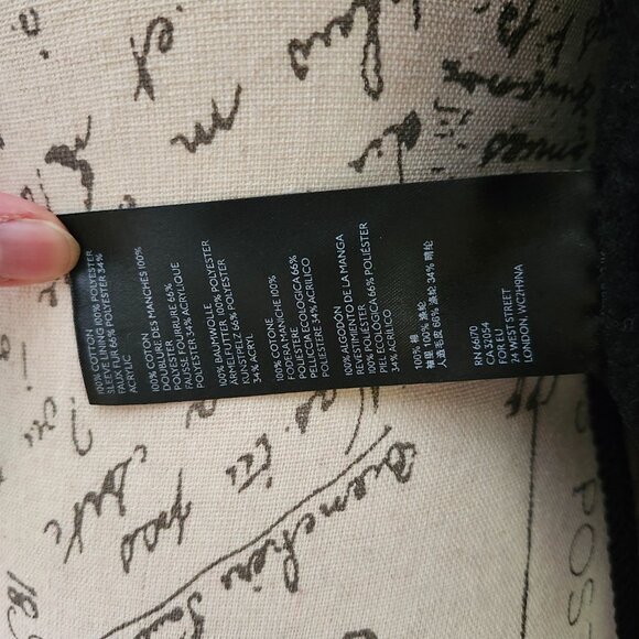 BDG - Urban Outfitters Black Cropped Jean Jacket with Sherpa Lining - Picture 7 of 9